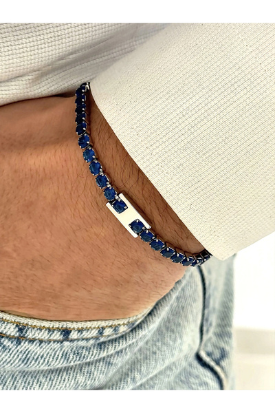 FERRO Lacivert Deri Erkek Bileklik FRJ10006A-L