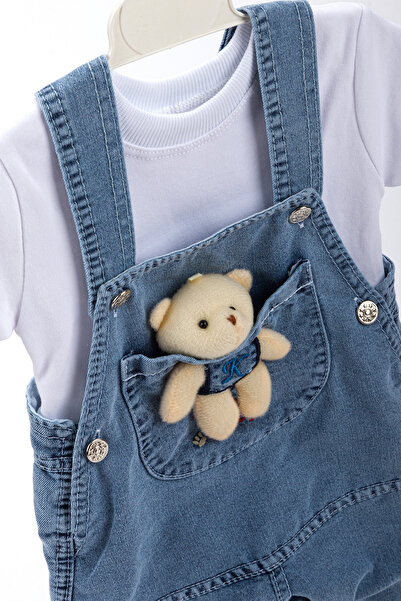 Lui Baby Denim Salopet Beyaz Tişört Ikili Takım