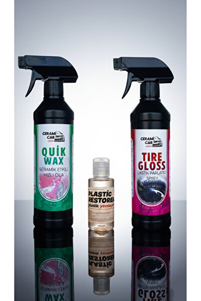 Ceramicar Custom Hızlı Cila 500ML+Premium Lastik Parlatıcı 500ML+Plastic Rest...