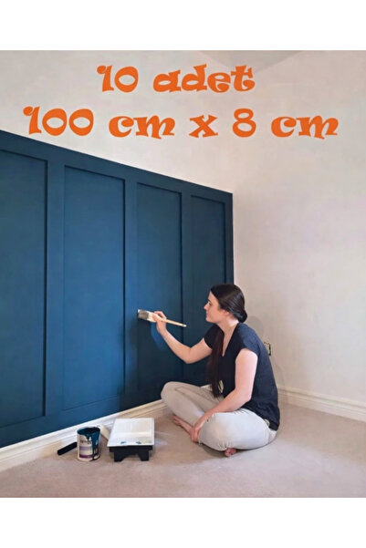 MİMES Iskandinav Duvar Çıtası 100 Cm x 8 Cm Dekoratif Duvar Çıtası Boyanabili...
