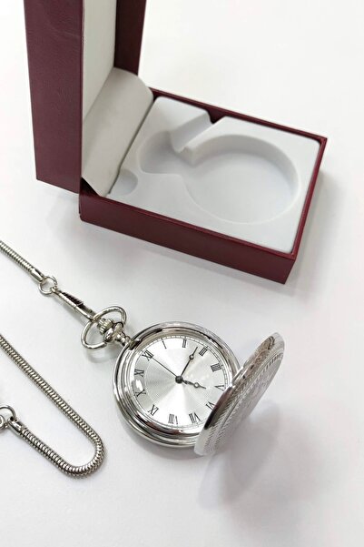 Marlas Özel Tasarım Roma Rakamlı Köstekli Cep Saati