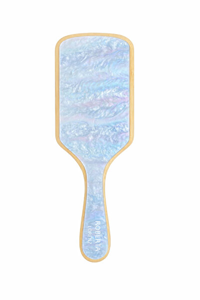 Roberta Lorenz Pieptene de păr din bambus natural și acetat cu perle albastre