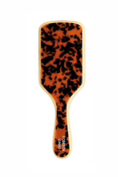 Roberta Lorenz Pieptene de păr din bambus natural cu model leopard maro scris