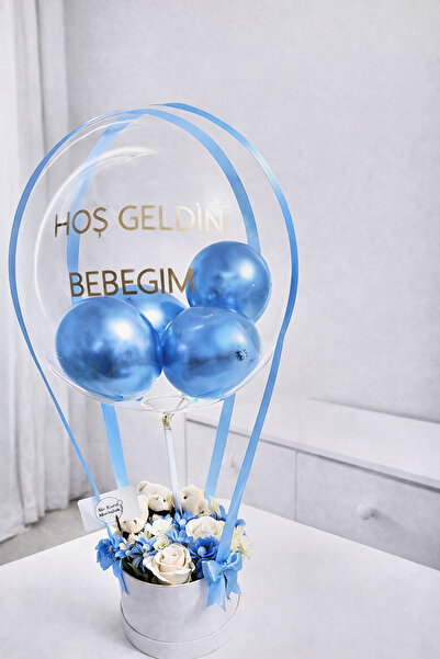 birmutluluk balon kutusu - yenidoğan erkek- kız bebek balon kutusu -kişiye öz...