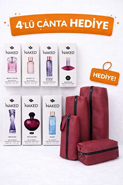 naked Özel Kadın Parfümü 45 Ml+ 8 Adet