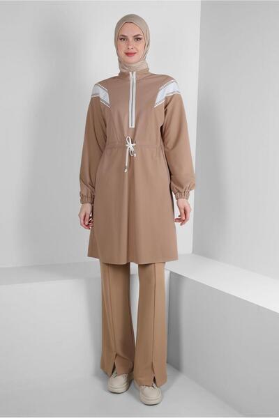 Alvina تونيك بتفاصيل شريطية وحزام مطاطي عند الخصر 43840