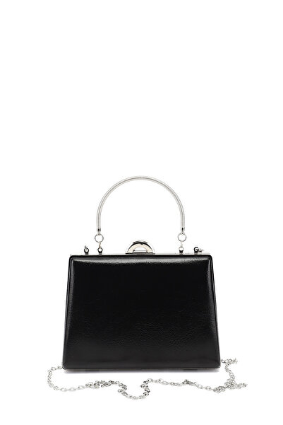 GÖNDERİ(R) Дамска черна вечерна чанта с дълга верижка за ръка и рамо