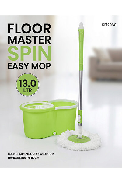 ROYALFORD ممسحة وعصارة سبين إيزي سعة 13 لترًا RF12960، قرص دوار 360 درجة، رأس...