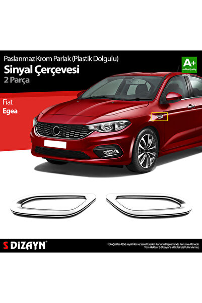 S Dizayn S-Dizayn Fiat Egea Parlak Krom Sinyal Çerçevesi 2 Prç. ABS Plastik D...