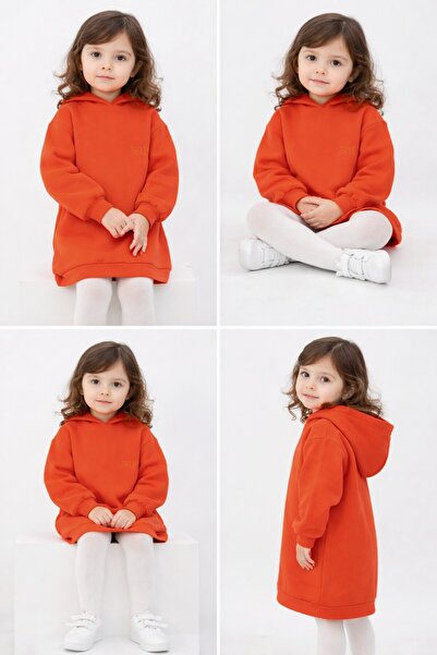 SAİS Fashion Kız Çocuk Kapüşonlu Oversize Hoodie Elbise - Uç Iplik - Elbise (...