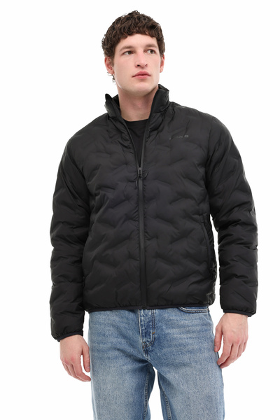 Jack & Jones JCOWIN QUILTED COLLAR JAC Siyah Erkek Mont