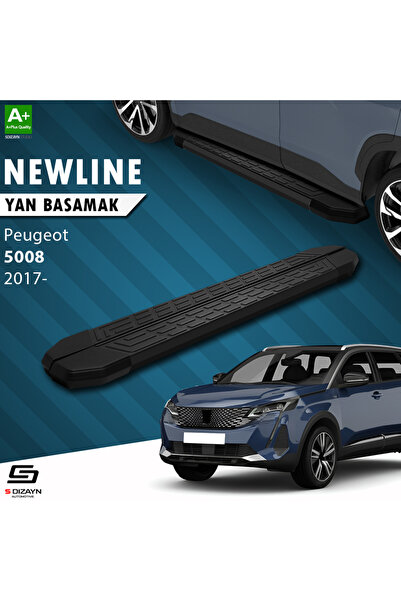 S Dizayn Peugeot 5008 2 NewLine Siyah Yan Basamak 203 Cm 2017-2023 A+ Kalite ...