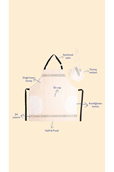 EMAYlab Mood Patterned Kitchen Apron and Holder Set (with Self-Towel-Adjustab...