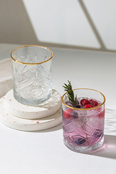 Rakle Lumiere Gold 4'lü Su Bardağı Seti 350 cc