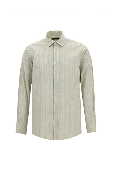 Abdullah Kiğılı Βαμβακερό πουκάμισο με σχέδιο - Μακρυμάνικο, κανονική εφαρμογή