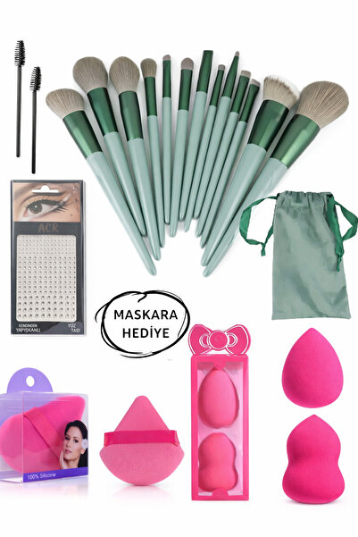 MAQYA KOZMETİK MASKARA HEDİYELİ!! 20 Parça Makyaj Seti, Makyaj Fırça Seti Yüz...