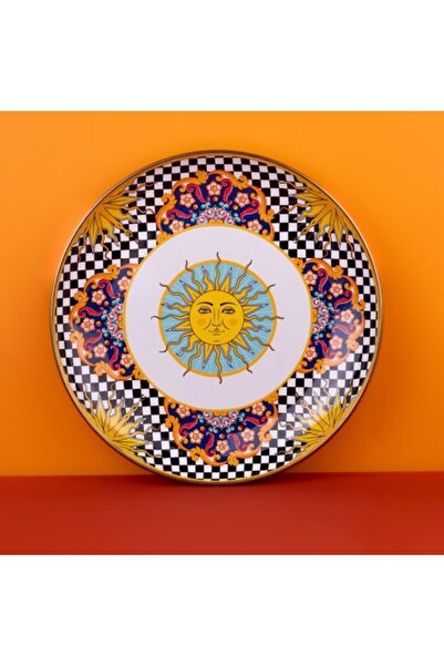 EMAYlab صينية مينا مزخرفة مقاس 26 سم من Mısharu / طبق تقديم تقديم