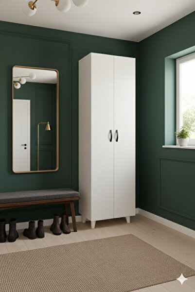 Haus Modüler Haus 8 Raflı 2 Kapaklı 16r Ayakkabılık Ayakkabı Dolabı Çok Amaçl...