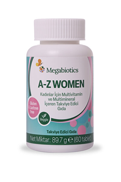 Megabiotics A-Z Women Kadınlar İçin Multivitamin ve Multimineral Gluten & Lak...