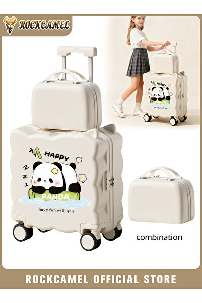 ROCKCAMEL 2PCS Kids Ride-On Suitcase, 20 Inch Carry-On Luggage with Cup Holde...