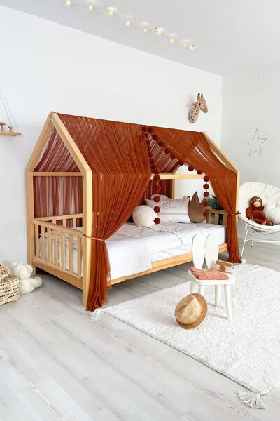 PAMUKA Montessori Tül Cibinlik Iki Parça Cinnnamon (TÜM EBATLAR)