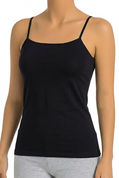 Öts Women's White Square Flat Collar Cotton Lycra String Tank Top