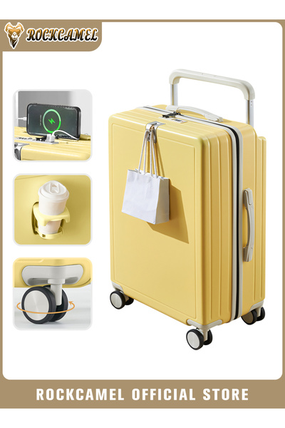 ROCKCAMEL 20-Inch Carry On Luggage, Wide Telescopic Handle, Travel Suitcase w...