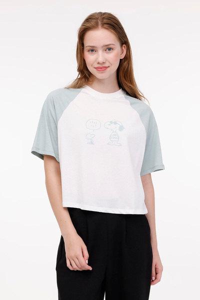 lumberjack WL PIGPEN 11GFL1004 4FX Ekru Kadın Kısa Kol T-Shirt