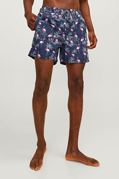Jack & Jones JPSTFIJI JJSWIM AOP SS24 Lacivert Erkek Deniz Şortu