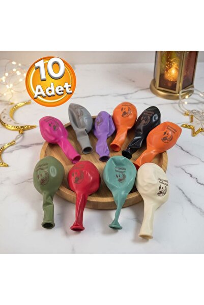 partidolu Hoş Geldin Ramazan Yazılı Ramazan Temalı Latex Balon 10 Adet