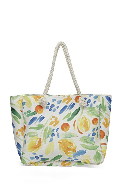 Polaris BIG ORANGE PLJ 4FX SARI MULTI Γυναικεία Παραλία Τσάντα σι