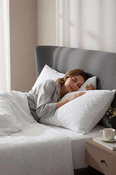 KADINCA 1000 GR Lazer Kapitoneli Silikon Elyaf Dolgulu İkili Yastık Antialerj...