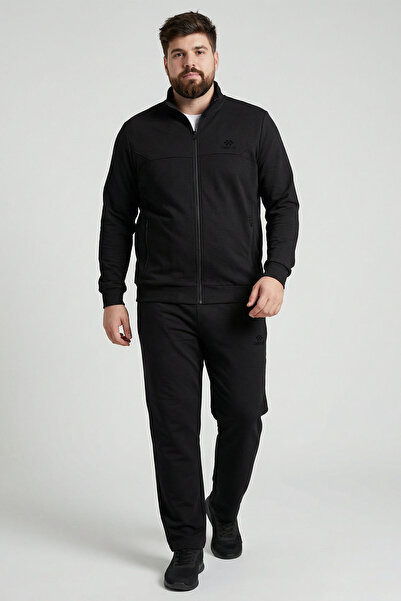 TOMMY LIFE Crna Visoka kragna velika muška trenerka - 85176