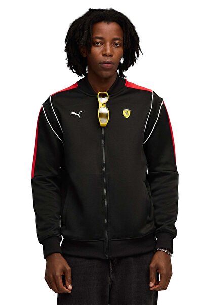Puma Ferrari MT7 Track Jacket Siyah Erkek Fermuarlı Sweatshirt