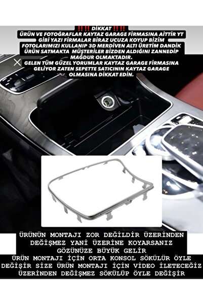 kaytaz Mercedes W205 Orta Konsol Bardaklık Çerçeve Krom Trim