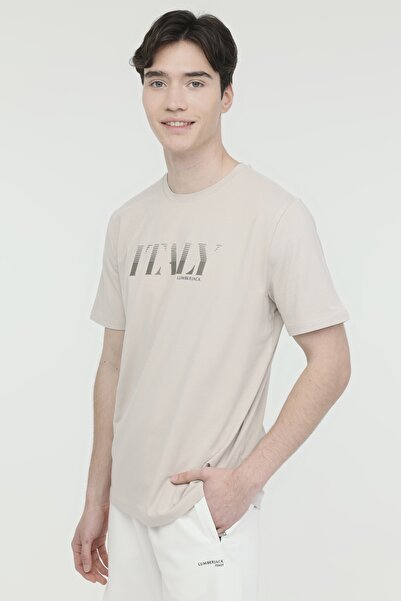 lumberjack ML OWEN 11ITL1067 4FX Μπεζ ανδρικό κοντομάνικο μπλουζάκι