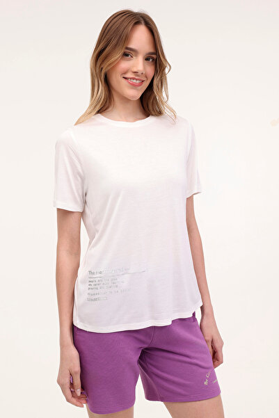 lumberjack WL NOVA 11CT2009 4FX Ecru γυναικείο κοντομάνικο μπλουζάκι