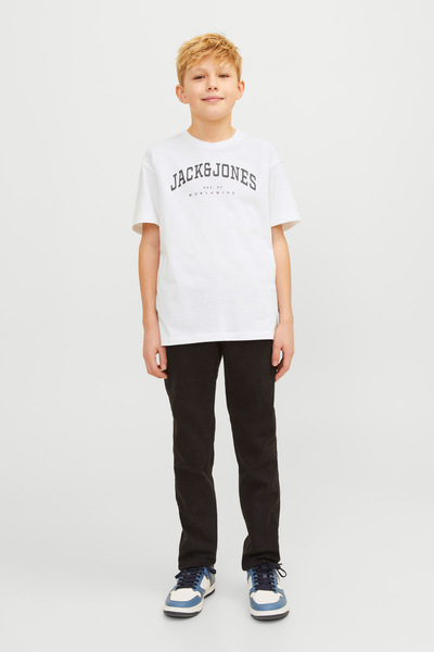 Jack & Jones JJECALEB VARSITY TEE SS O Beyaz Erkek Çocuk Kısa Kol T-Shirt