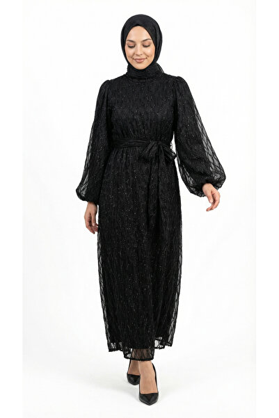 BENAHOLL Φόρεμα με μανίκια από μπαλόνι με σχέδιο κυμάτων Gülhan Simli - PA981...