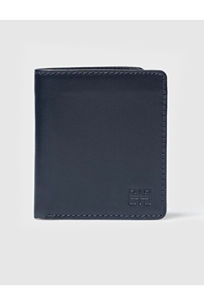 Cabani محفظة رجالية من الجلد الطبيعي باللون الأزرق الداكن