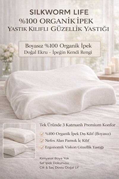 silkwormlife Silkworm Life Visco Güzellik Yastığı – Yüz Kırışıklık Karşıtı, B...