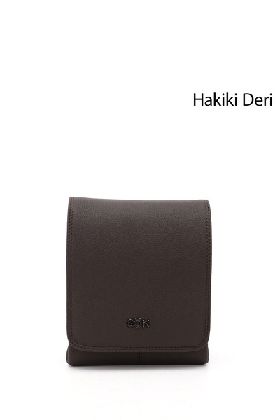 GÖNDERİ(R) BROWN Gön Genuine Leather Medium Size Unisex Shoulder Bag Q3672