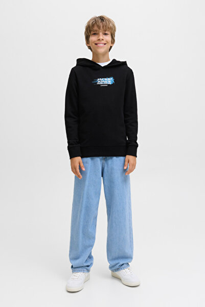 Jack & Jones JCOCONDOR SWEAT HOOD FST Crna majica za dečake