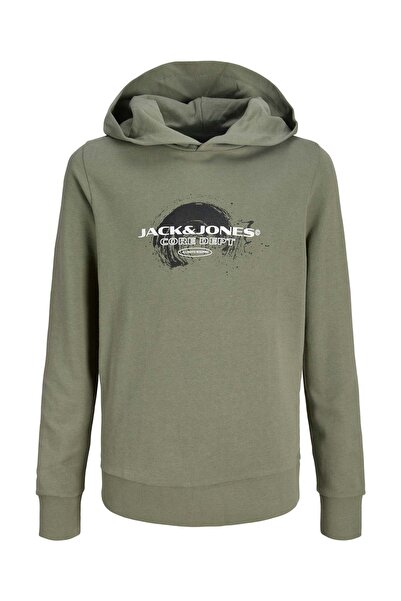 Jack & Jones Φούτερ JCOCONDOR SWEAT HOOD FST Χακί για αγόρια