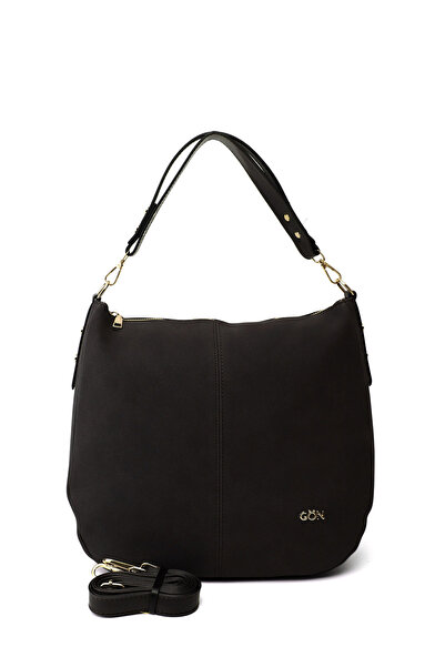 GÖNDERİ(R) Women's Black Suede Hand and Shoulder Bag