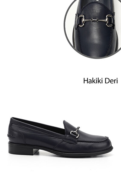 GÖNDERİ(R) Femei/Fete Bleumarin Antique Catarama Pantofi Mocasini din piele n...