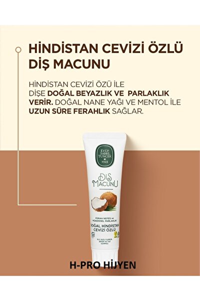 Eyüp Sabri Tuncer DOĞAL HİNDİSTAN CEVİZİ ÖZLÜ DİŞ MACUNU 90 ML