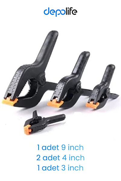 Depolife Mandal Tipi Mengene Işkence Plastik Kelepçe Güçlü Mafsallı Çene 4 Pa...