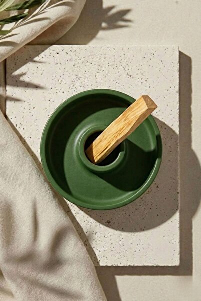 Palo Santo Concrete Incense Holder Green Handmade