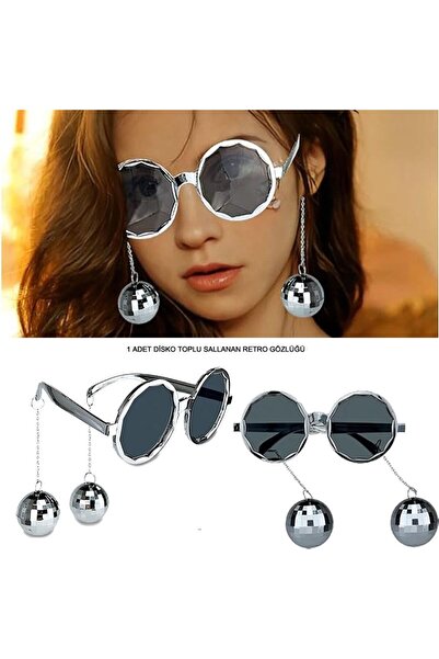 Pandoli Partidolu Retro Partisi Sallanan Disko Topları Gözlük Gümüş Renk 1 Ad...